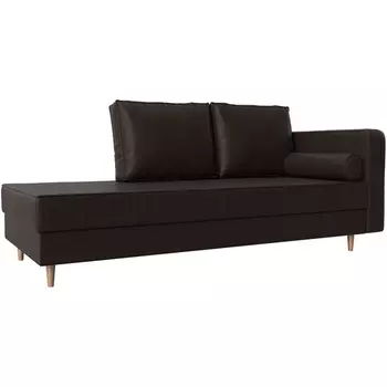 Кушетка Прайм правый (экокожа коричневая) Лига Диванов 100893