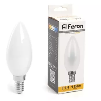 Лампа светодиодная Feron 38255 LB-717 Свеча E14 15W 2700K