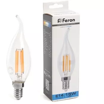 Лампа светодиодная Feron 38264 LB-718 Свеча на ветру E14 15W 6400K