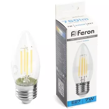 Лампа светодиодная Feron 38272 LB-66 Свеча E27 7W 6400K
