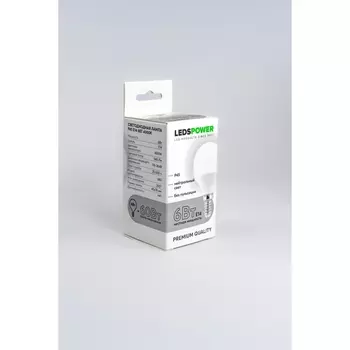 Лампочка светодиодная E14 6Вт 4000K LEDS POWER 006727 LEDS Power