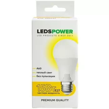 Лампочка светодиодная E27 15Вт 3000K LEDS POWER 006642 LEDS Power