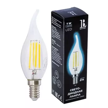 Лампочка светодиодная филаментная E14-7W-NH-flame filament_lb L&B