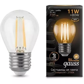 Лампочка светодиодная филаментная Gauss Filament Globe 105802111