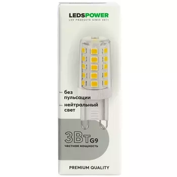 Лампочка светодиодная G9 3Вт 4000K LEDS POWER 007021 LEDS Power