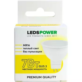Лампочка светодиодная GU5.3 7Вт 3000K LEDS POWER 006833 LEDS Power