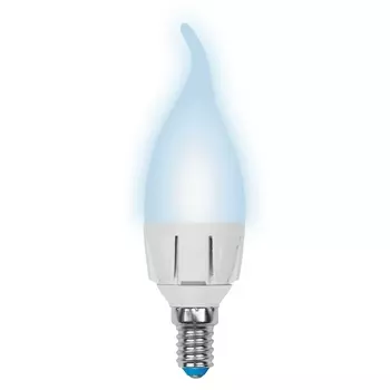 Лампочка светодиодная LED-CW37-6W/NW/E14/FR/DIM PLP01WH картон Uniel