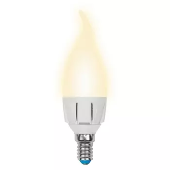 Лампочка светодиодная LED-CW37-6W/WW/E14/FR/DIM PLP01WH картон Uniel