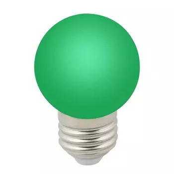 Лампочка светодиодная Volpe LED-G45-1W/GREEN/E27/FR/С