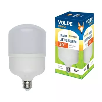 Лампочка светодиодная LED-M80-30W/WW/E27/FR/S картон Volpe