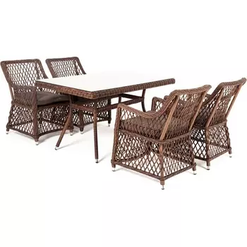 "Латте–140 L" обеденная группа плетеная, цвет коричневый 4SIS арт.УТ-00002190