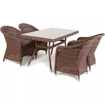 "Латте–140 R" обеденная группа плетеная, цвет коричневый 4SIS арт.УТ-00002189