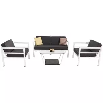 Лаунж-зона из алюминия со столиком из HPL 4-местная 4SIS Эстелья Indoor-4SiS-2413