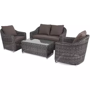 Лаунж-зона из искусственного ротанга, цвет графит 4SIS Кон Панна KPS2C2TJ-4-SET graphite