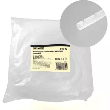 Лента спиральная монтажная диаметр пучка 7,5-60 мм 10 метров (белый) Stekker 49282