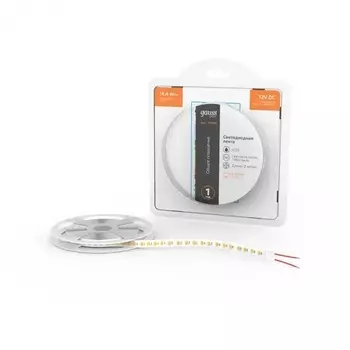 Лента светодиодная Basic 2835/120 12V 14,4W/m 1400lm/m 3000K 8mm IP20 2m BT080 (Gauss)
