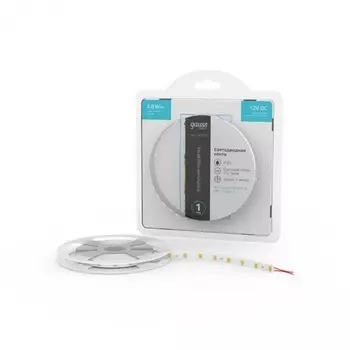 Лента светодиодная 2835/60 12V 4,8W/m 312lm/m 4000K 8mm IP20 2m Gauss Basic BT001