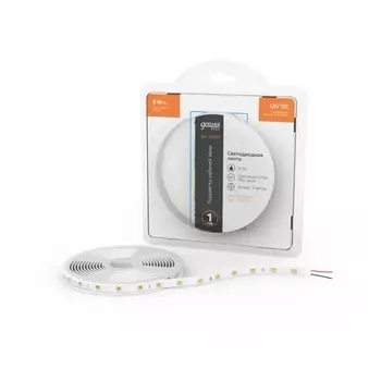 Лента светодиодная 5050/60 12V 8W/m 900lm/m 3000K 10mm IP20 3m Gauss Basic BT022