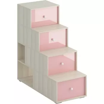 Лестница-комод Play ОГОГО (арт.340488), (ЛДСП/Розовый) ОГОГО Обстановочка!