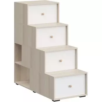 Лестница-комод Play ОГОГО (арт.851771), (ЛДСП/Белый,Ясень Коимбра) ОГОГО Обстановочка!