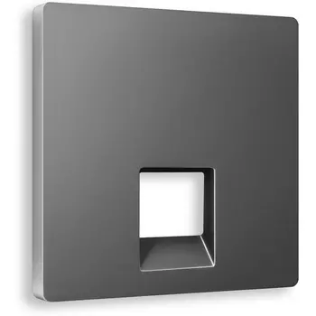 Лицевая панель Ambrella Volt ALFA (Антрацит серый) для компьютерной/телефонной розетки RJ-45/RJ-11 QUANT AP6620