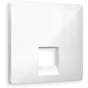 Лицевая панель Ambrella Volt ALFA (Белый глянец) для компьютерной/телефонной розетки RJ-45/RJ-11 QUANT AP1120