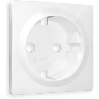 Лицевая панель Ambrella Volt ALFA (Белый глянец) для электрической розетки с заземлением QUANT AP1060