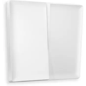 Лицевая панель Ambrella Volt ALFA (Белый матовый) для 2-кл выключателей QUANT AP1230