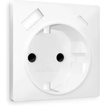 Лицевая панель Ambrella Volt ALFA (Белый матовый) для электрической розетки с/з со шторками 2USB A+C QUANT AP1300