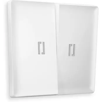 Лицевая панель Ambrella Volt ALFA (Белый матовый) для 2-кл выключателей с подсветкой QUANT AP1240