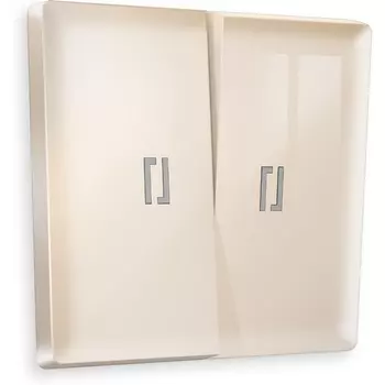 Лицевая панель Ambrella Volt ALFA (Бежевый глянец) для 2-клавишных выключателей с подсветкой QUANT AP3040