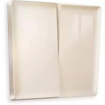 Лицевая панель Ambrella Volt ALFA (Бежевый глянец) для 2-клавишных выключателей QUANT AP3030