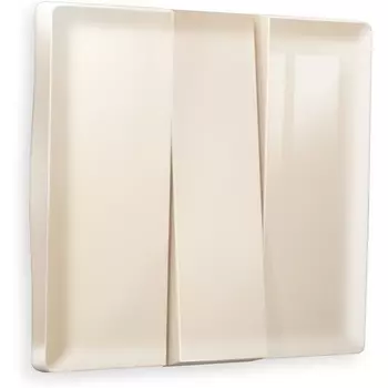 Лицевая панель Ambrella Volt ALFA (Бежевый глянец) для 3-клавишных выключателей QUANT AP3050