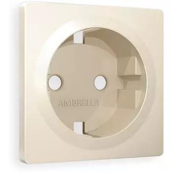 Лицевая панель Ambrella Volt ALFA (Бежевый матовый) для электрической розетки с/з QUANT AP3260