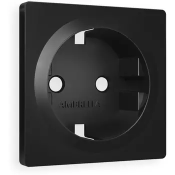 Лицевая панель Ambrella Volt ALFA (Черный матовый) для электрической розетки с заземлением QUANT AP8060
