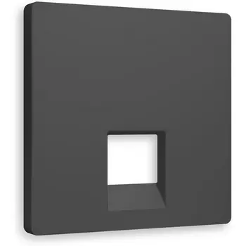 Лицевая панель Ambrella Volt ALFA (Графит Мягкое касание) для компьютерной/телефонной розетки RJ-45/RJ-11 QUANT AP9120