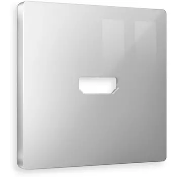 Лицевая панель Ambrella Volt ALFA (Серебро глянец) для HDMI розетки QUANT AP4140