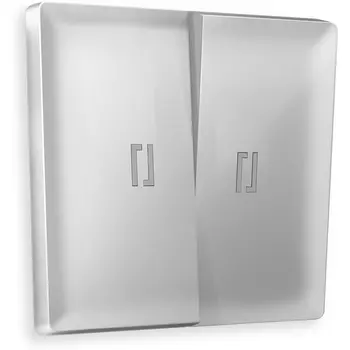 Лицевая панель Ambrella Volt ALFA (Серебро глянец) для 2-клавишных выключателей с подсветкой QUANT AP4040