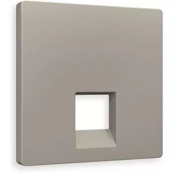Лицевая панель Ambrella Volt ALFA (Серо-бежевый матовый) для компьютерной/телефонной розетки RJ-45/RJ-11 QUANT AP3720