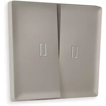 Лицевая панель Ambrella Volt ALFA (Серо-бежевый матовый) для 2-кл выключателей с подсветкой QUANT AP3640