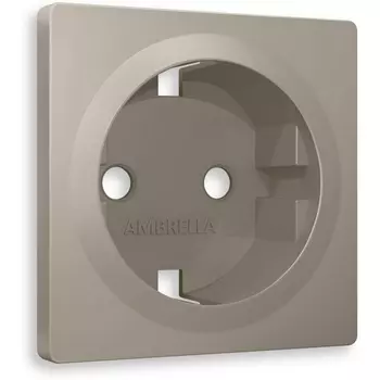 Лицевая панель Ambrella Volt ALFA (Серо-бежевый матовый) для электрической розетки с/з QUANT AP3660