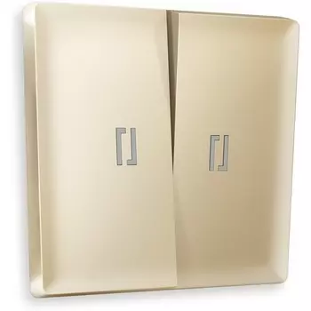 Лицевая панель Ambrella Volt ALFA (Шампань) для 2-клавишных выключателей с подсветкой QUANT AP6040