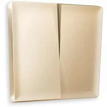 Лицевая панель Ambrella Volt ALFA (Шампань) для 2-клавишных выключателей QUANT AP6030