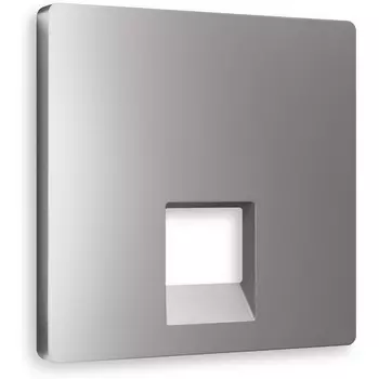 Лицевая панель Ambrella Volt ALFA (Сталь матовый) для компьютерной/телефонной розетки RJ-45/RJ-11 QUANT AP5120