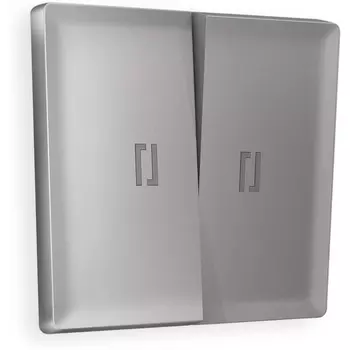 Лицевая панель Ambrella Volt ALFA (Сталь матовый) для 2-клавишных выключателей с подсветкой QUANT AP5040