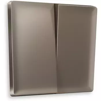 Лицевая панель Ambrella Volt ALFA (Темная бронза матовый) для 2-клавишных выключателей QUANT AP6330