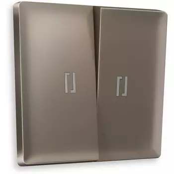 Лицевая панель Ambrella Volt ALFA (Темная бронза матовый) для 2-клавишных выключателей с подсветкой QUANT AP6340