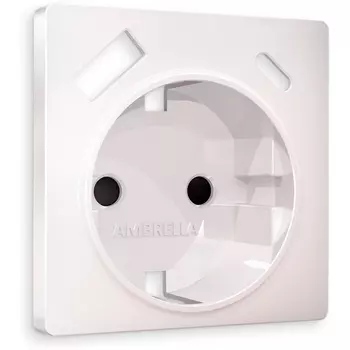 Лицевая панель Ambrella Volt ALFA (Жемчуг) для электрической розетки с заземлением со шторками 2USB A+A QUANT AP2100