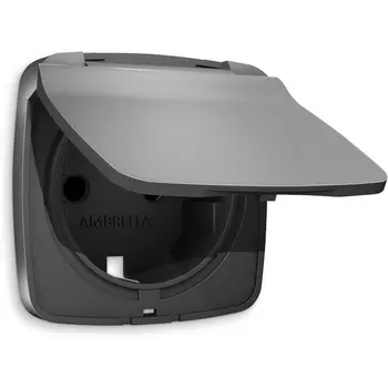 Лицевая панель Ambrella Volt OMEGA (Антрацит серый) для электрической розетки с заземлением со шторками и крышкой IP44 QUANT OP6580