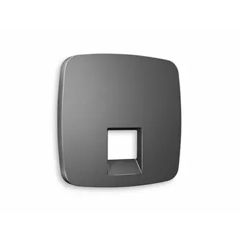 Лицевая панель Ambrella Volt OMEGA (Антрацит серый) для компьютерной/телефонной розетки RJ-45/RJ-11 QUANT OP6620